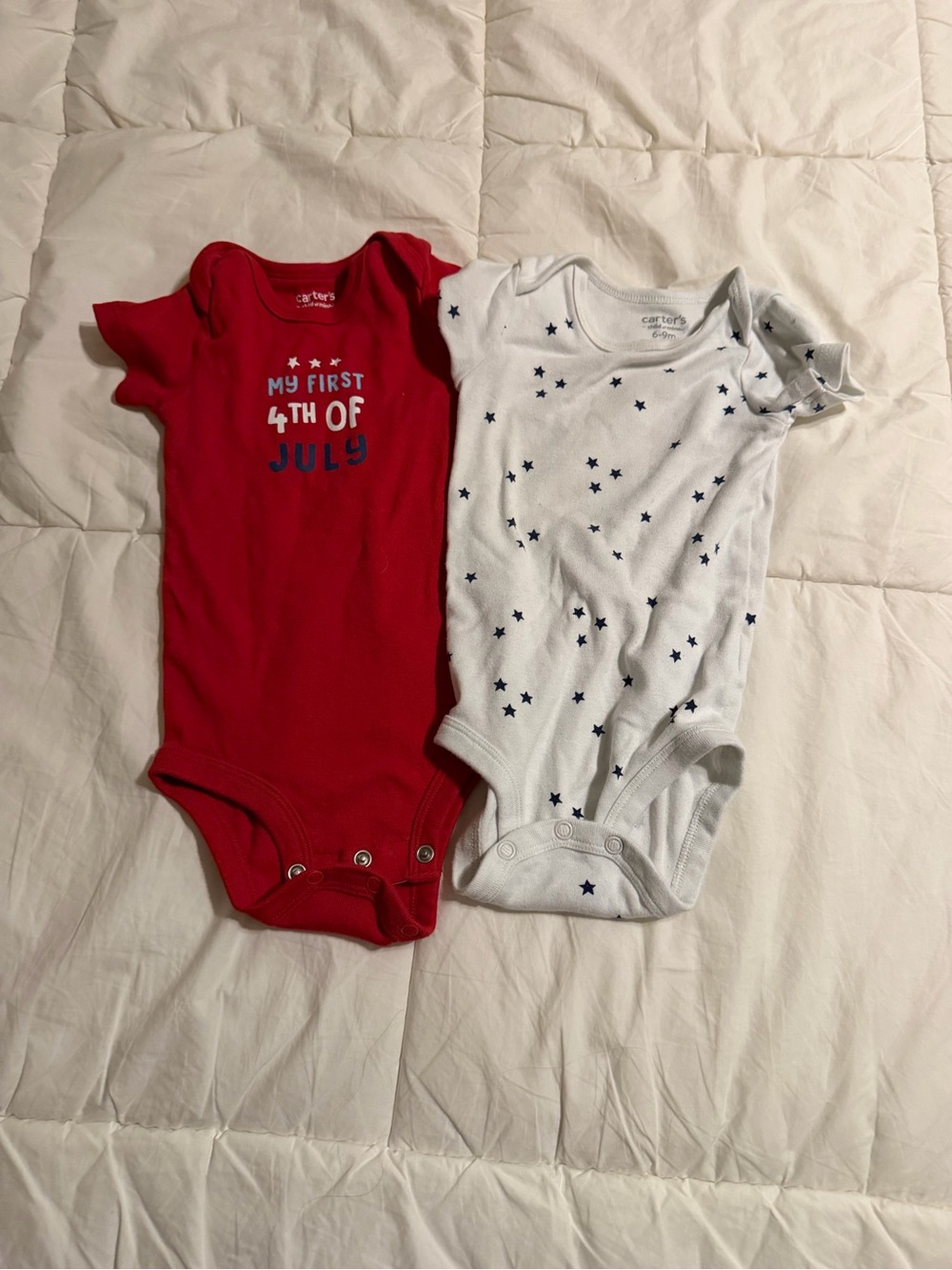 Carter's Red & White Star Print Baby One-Piece Bodysuit Set